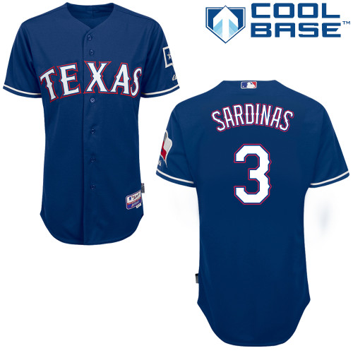 Luis Sardinas #3 Youth Baseball Jersey-Texas Rangers Authentic Alternate Blue 2014 Cool Base MLB Jersey